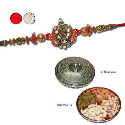 "Rakhi - FR- 8410 A (Single Rakhi), Milestone Dry Fruit Box -Code DFB4000 - Click here to View more details about this Product